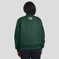 Veste aviateur entièrement zippée à patch Green Bay Packers pour femme par Erin Andrews