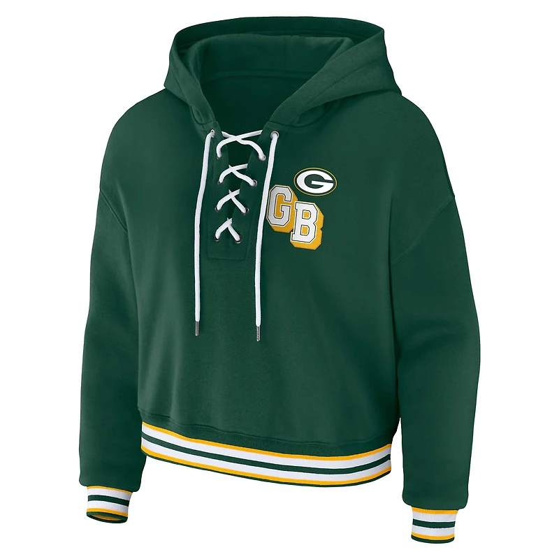 Sweat à capuche lacets grande taille pour femme WEAR by Erin Andrews Green Bay Packers