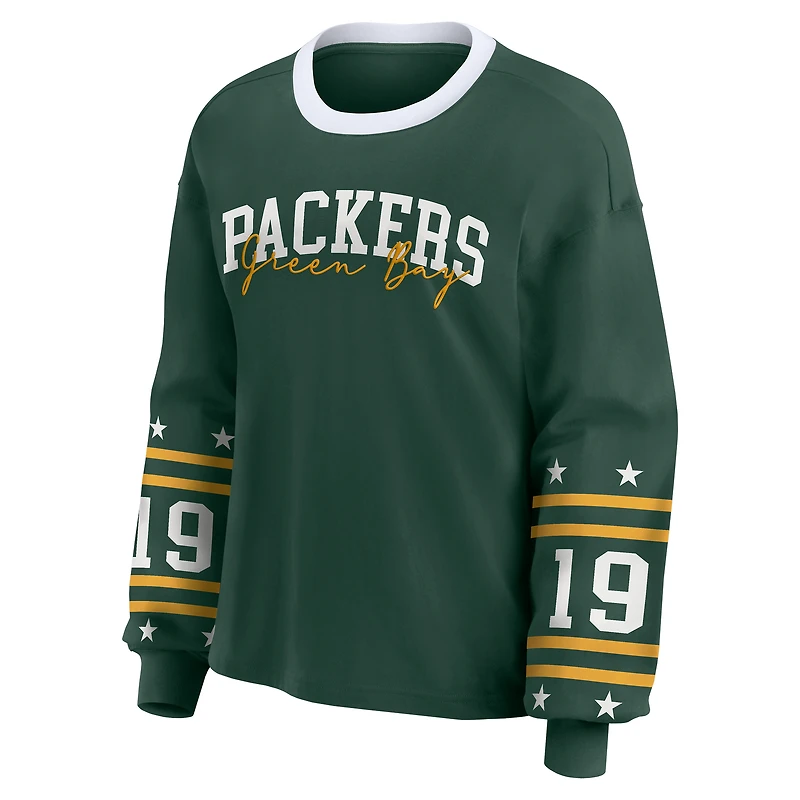 T-shirt de sport à manches longues grande taille pour femme WEAR by Erin Andrews Green Bay Packers