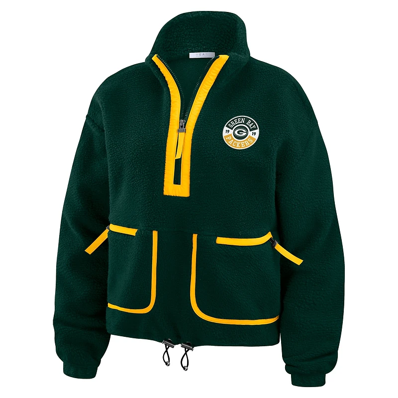 Women's WEAR by Erin Andrews Green Bay Packers Polar Fleece Half-Zip Jacket