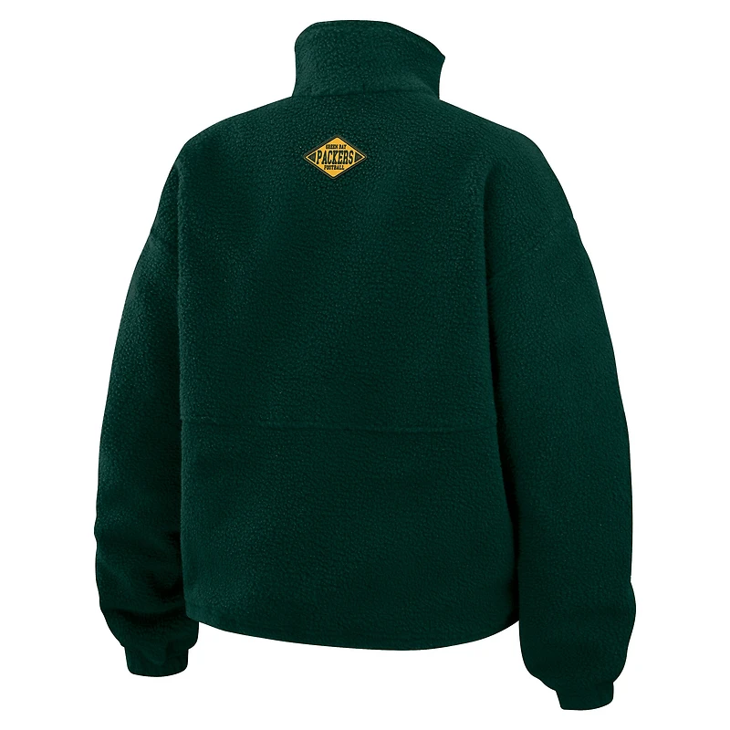 Women's WEAR by Erin Andrews Green Bay Packers Polar Fleece Half-Zip Jacket