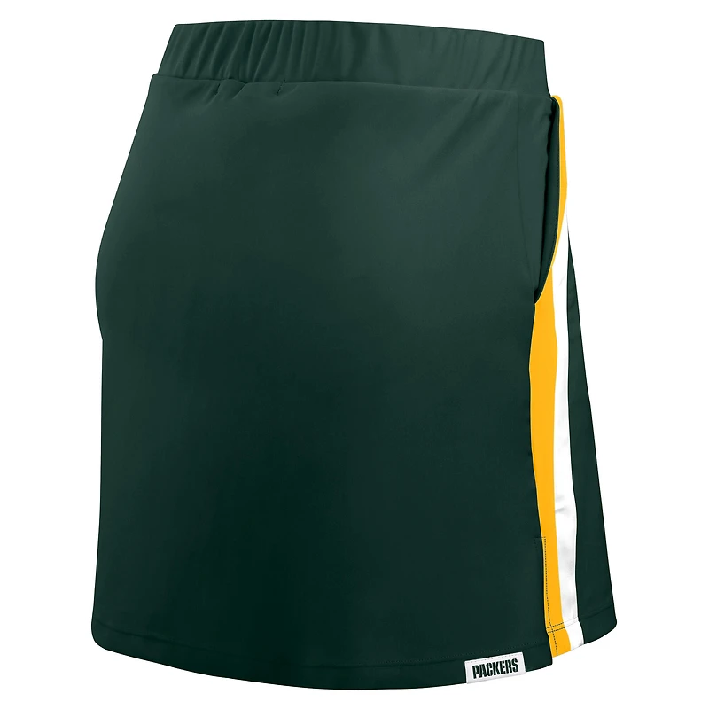 Jupe-short à rayures Green Bay Packers pour femme WEAR by Erin Andrews