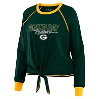 Women's WEAR by Erin Andrews Green Bay Packers Tie-Front Long Sleeve T-Shirt