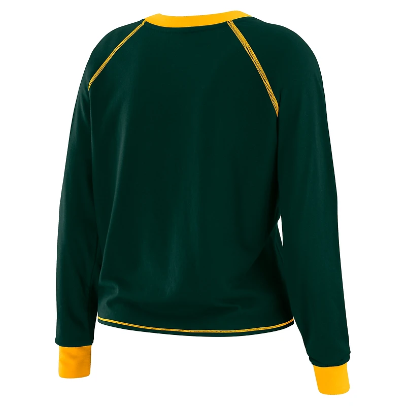 T-shirt à manches longues noué sur le devant pour femme WEAR by Erin Andrews Green Bay Packers