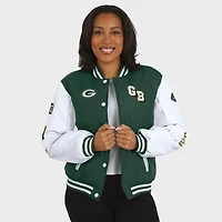 Veste matelassée à boutons-pression complète pour femme WEAR by Erin Andrews Green des Bay Packers