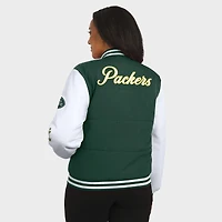 Women's WEAR by Erin Andrews Green Bay Packers Varsity Full-Snap Puffer Jacket