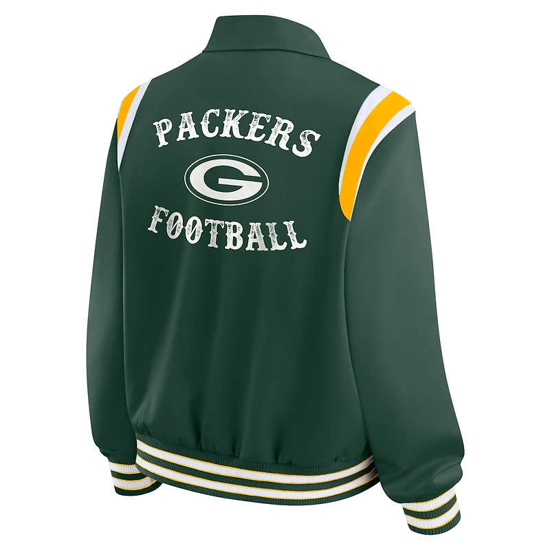 Veste légère à boutons-pression pour femme WEAR by Erin Andrews Green Bay Packers Varsity