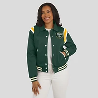 Veste légère à boutons-pression pour femme WEAR by Erin Andrews Green Bay Packers Varsity