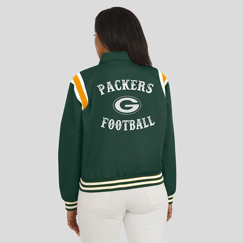 Veste légère à boutons-pression pour femme WEAR by Erin Andrews Green Bay Packers Varsity