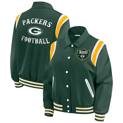 Veste légère à boutons-pression pour femme WEAR by Erin Andrews Green Bay Packers Varsity