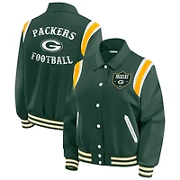 Veste légère à boutons-pression pour femme WEAR by Erin Andrews Green Bay Packers Varsity