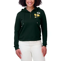 Sweat à capuche en tricot gaufré WEAR by Erin Andrews pour femme, vert, des Packers de Green Bay