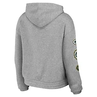 Women's WEAR by Erin Andrews Heather Gray Green Bay Packers Full-Zip Hoodie