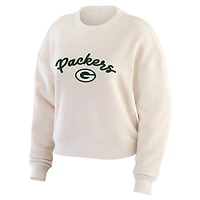 Women's WEAR by Erin Andrews  Oatmeal Green Bay Packers Plus Rib-Knit Long Sleeve T-Shirt & Pants Lounge Set