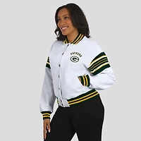 Veste polaire à boutons-pression pour femme WEAR by Erin Andrews, blanche, des Packers de Green Bay