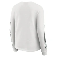 T-shirt à manches longues gaufré blanc imprimé graphique des Packers de Green Bay pour femme par Erin Andrews