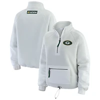 Veste polaire demi-zip blanche WEAR by Erin Andrews pour femme des Green Bay Packers