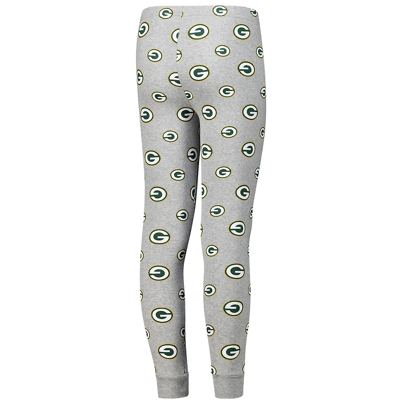 Ensemble de nuit avec t-shirt et pantalon à manches longues pour jeunes Green Bay Packers