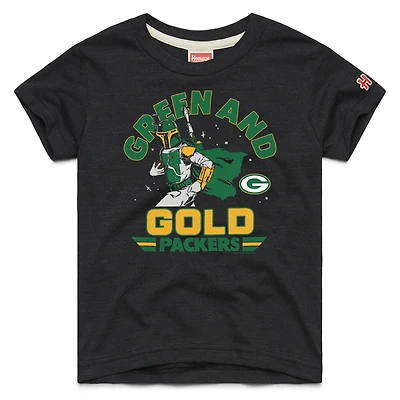 T-shirt noir hommage aux jeunes Green Bay Packers Star Wars x NFL Tri-Blend