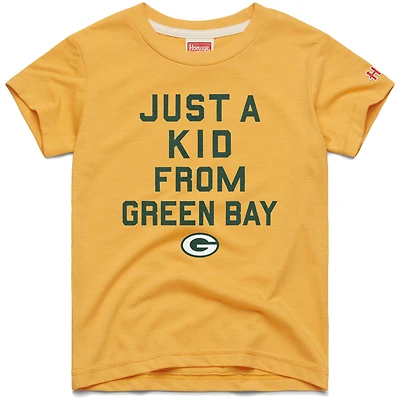 T-shirt a trois bandes Just Kid des Packers de Green Bay, hommage aux jeunes