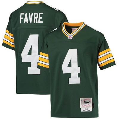Maillot Mitchell & Ness Jeune Brett Favre Vert Green Bay Packers 1996, commémoratif de la retraite d'un joueur.