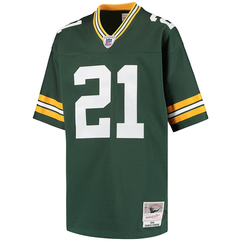 Maillot de joueur retraité Mitchell & Ness Charles Woodson Green Bay Packers pour jeunes