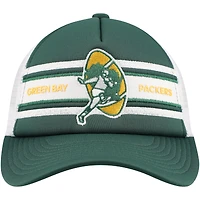 Youth Mitchell & Ness Green Green Bay Packers Stripe Trucker Adjustable Hat