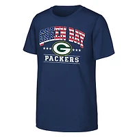 Youth  Navy Green Bay Packers Americana Arch T-Shirt