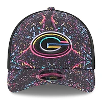 Casquette ajustable 9FORTY NFL Crucial Catch 2025 New Era noire des Green Bay Packers pour jeunes
