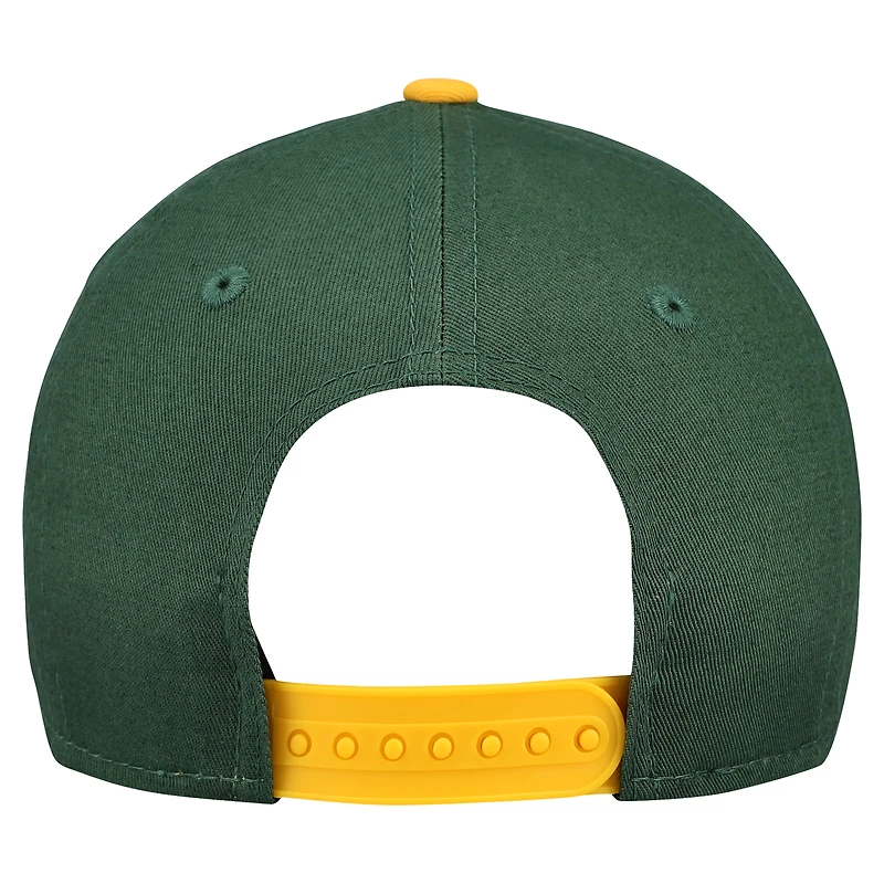Youth New Era Green/Gold Green Bay Packers Arch COOLERA 9FORTY A-Frame Adjustable Hat