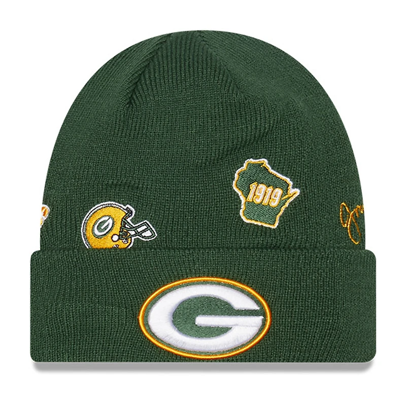 NWE PAC GREEN NFL Junior IDENTITY CUFFED KNIT HATYTHNIT