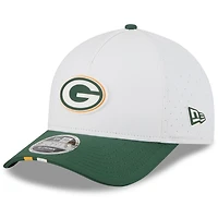 Youth New Era  White/Green Green Bay Packers 2025 NFL Training Camp A-Frame 9FORTY Adjustable Hat