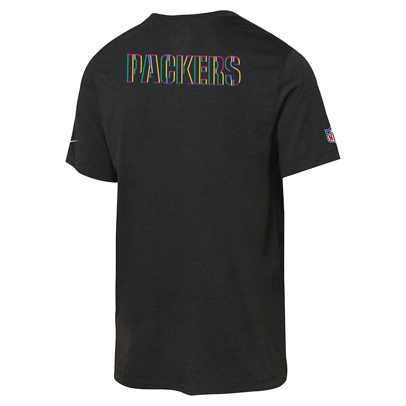 T-shirt Nike noir pour jeune Green Bay Packers NFL Crucial Catch 2025 Tri-Blend Dri-FIT