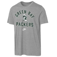 T-shirt Nike Rewind Tri-Blend gris foncé chiné pour jeune des Packers de Green Bay