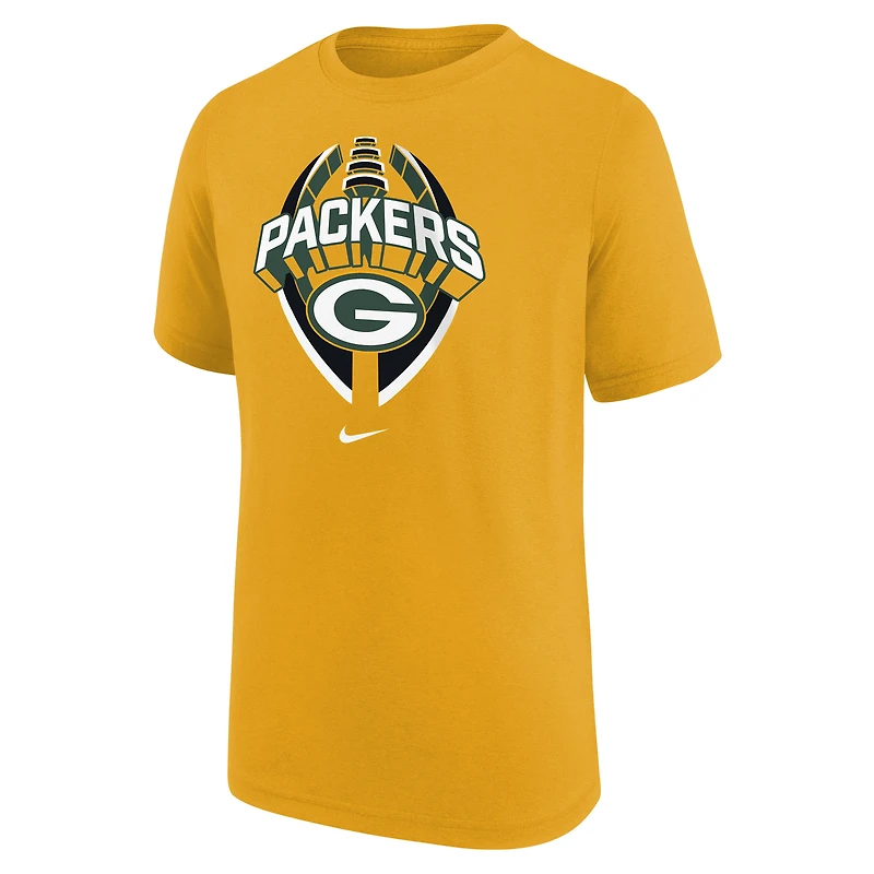 Youth Nike Gold Green Bay Packers Icon Legend T-Shirt