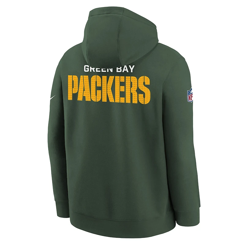 Sweat à capuche en polaire Nike Green Bay Packers 2025 Sideline Club pour jeunes