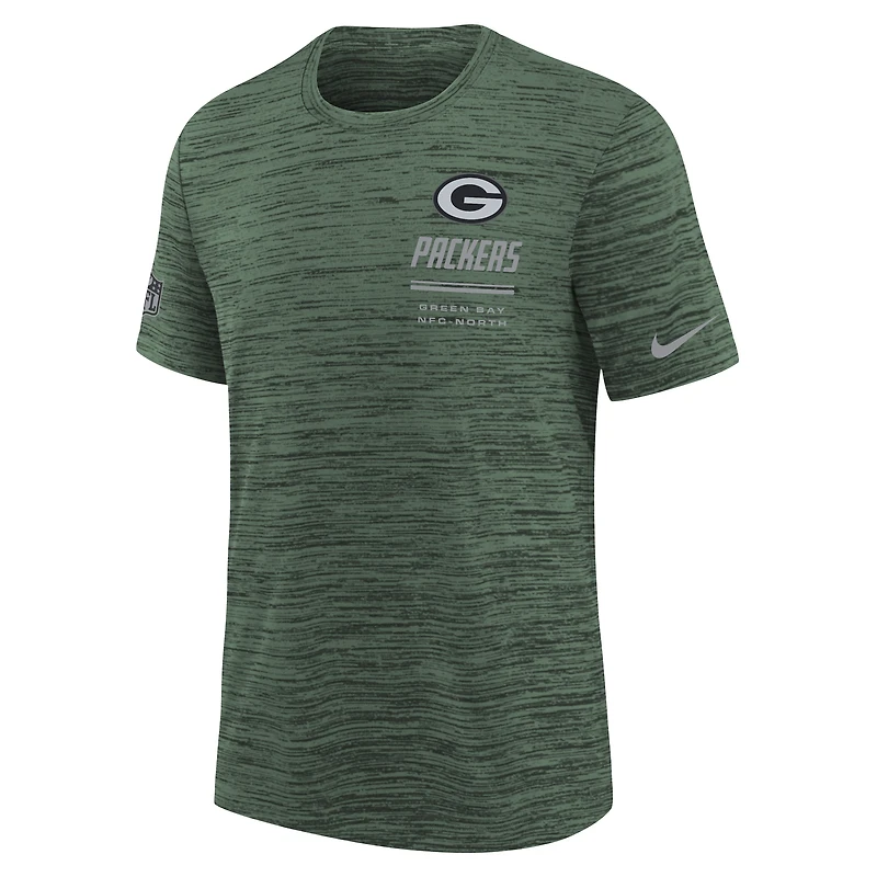 T-shirt Nike vert Green Bay Packers Sideline Velocity Dri-FIT pour enfant