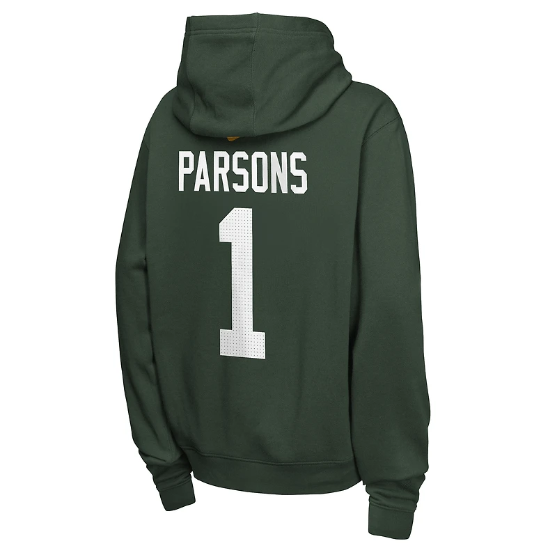 Youth Nike Micah Parsons Green Bay Packers Name & Number Club Fleece Hoodie