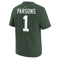T-shirt Nike Micah Parsons pour jeune, vert, avec nom et numéro de joueur des Green Bay Packers