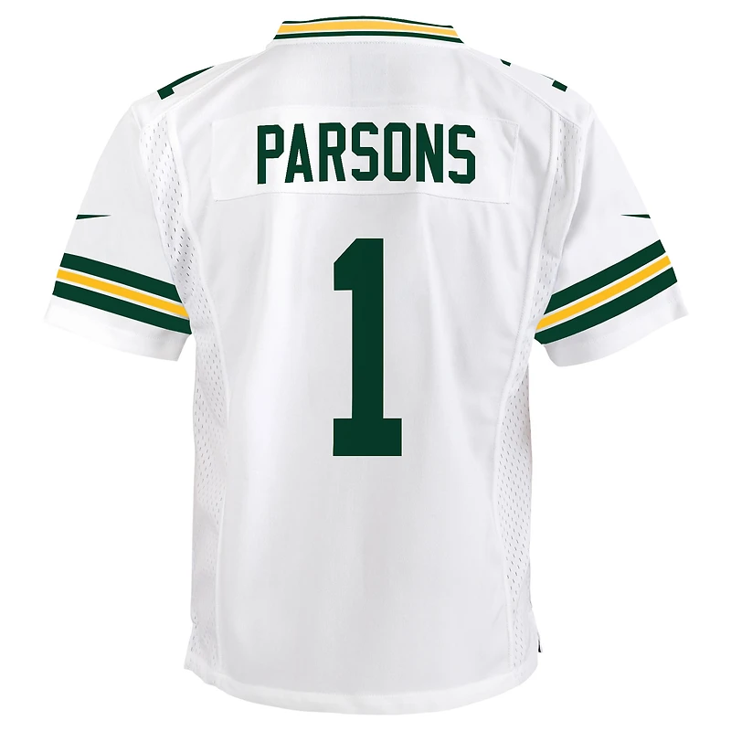 Youth Nike Micah Parsons White Green Bay Packers Game Jersey