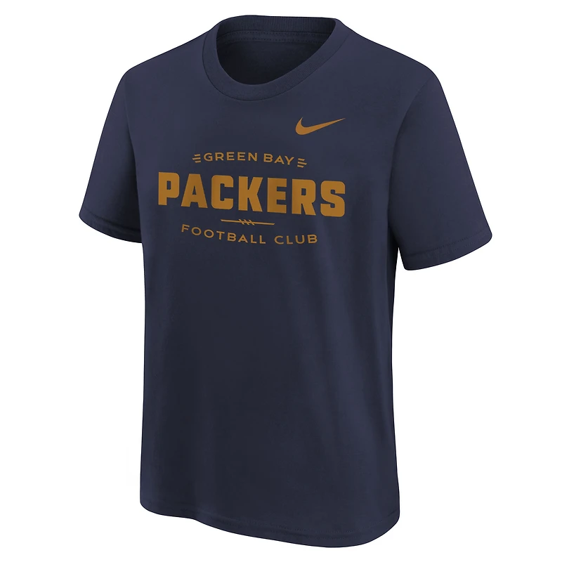 T-shirt Nike bleu marine pour jeune des Green Bay Packers Sideline Alt Pack