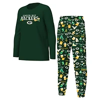 Youth Outerstuff Green Bay Packers Chestnut Holiday Sleep Set