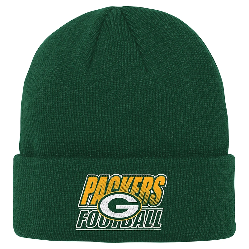Bonnet en tricot à revers dégradé de l'équipe des Packers de Green Bay pour jeunes Outerstuff