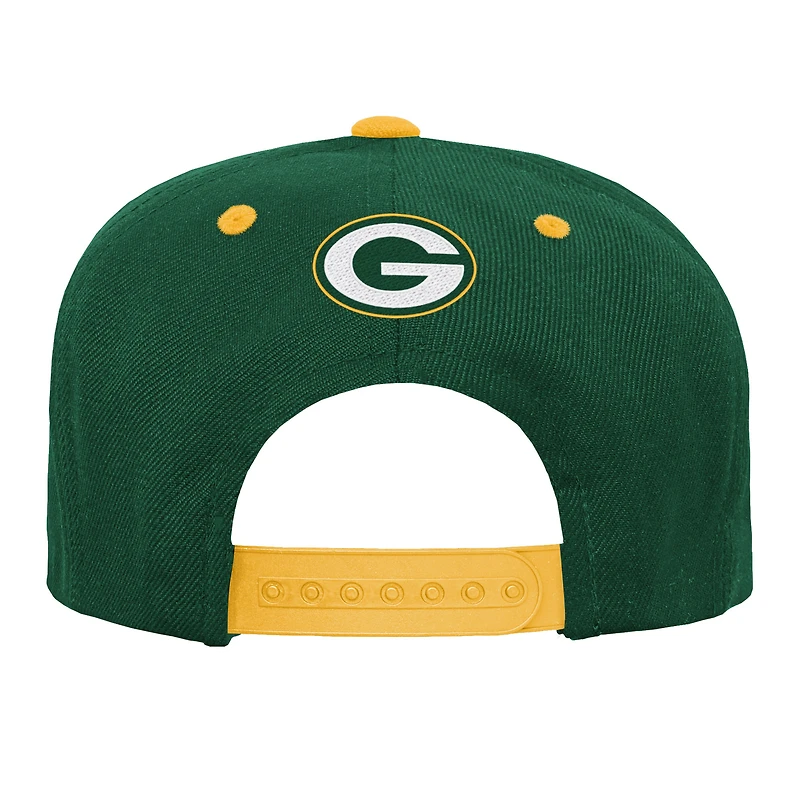 Casquette Snapback dégradée verte pour jeunes Outerstuff Green Bay Packers