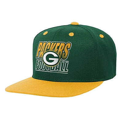 Casquette Snapback dégradée verte pour jeunes Outerstuff Green Bay Packers