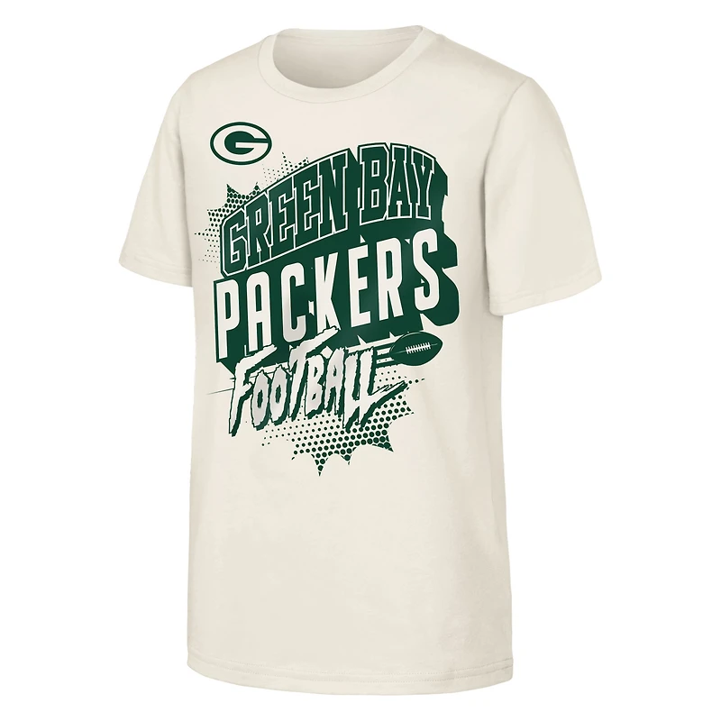 T-shirt de BD d'action Green Bay Packers pour jeunes Outerstuff Natural