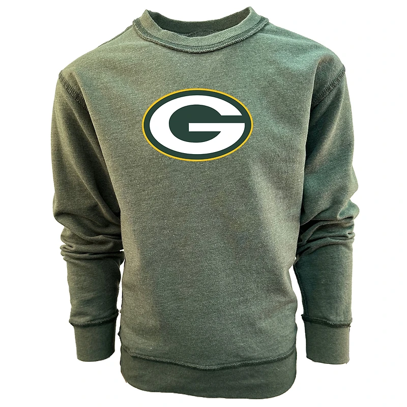 Youth Wes & Willy  Green Bay Packers Reversible Fleece Pullover Sweatshirt