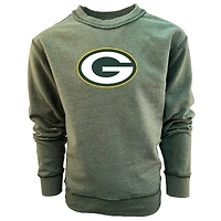 Youth Wes & Willy  Green Bay Packers Reversible Fleece Pullover Sweatshirt