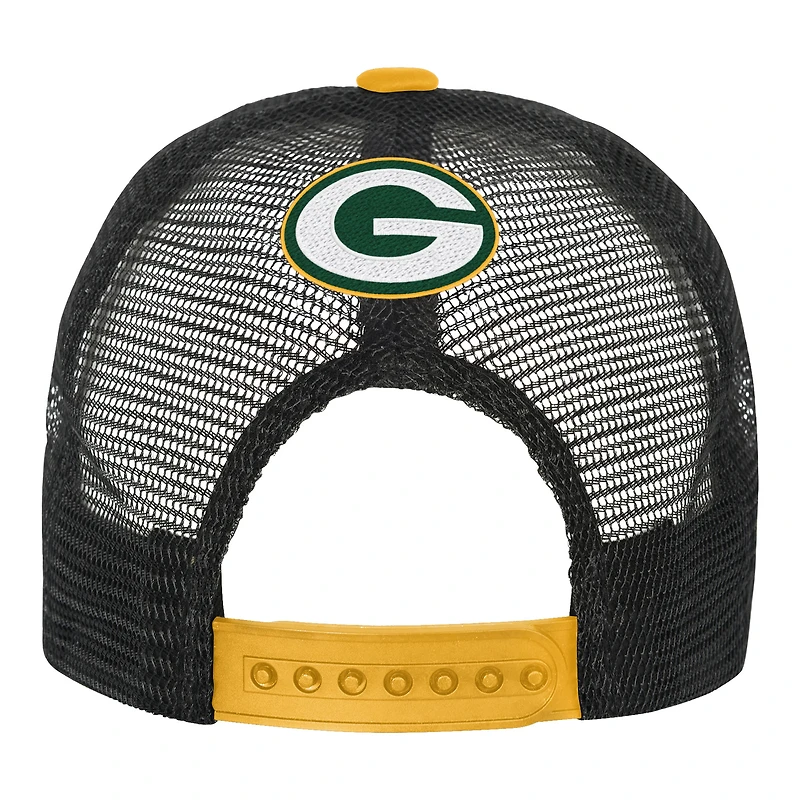 Casquette ajustable pour jeunes, blanche et dorée, pour supporter moderne des Packers de Green Bay