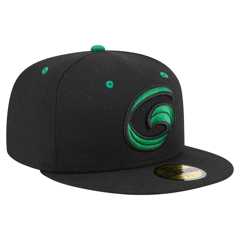 Casquette ajustée 59FIFTY pour homme New Era Greensboro Grasshoppers Authentic Collection noire